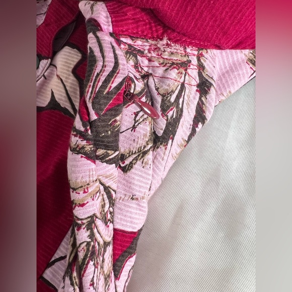 Anthropologie Maeve Floral Dagmar Red Pink/White Floral Shirt Dress Size 8 - Picture 10 of 12